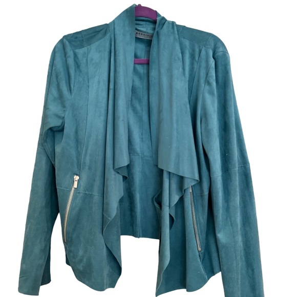 Woman’s aqua blue suede bolero jacket beautiful - Picture 1 of 5